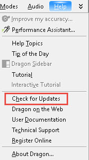 How to check for updates in Dragon Medical Practice Edition 2