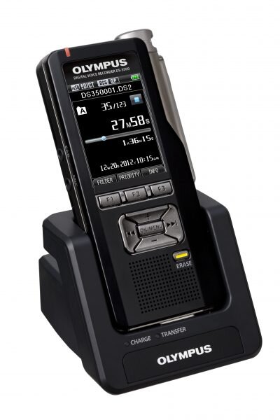 Olympus DS-7000 voice recorder in cradle