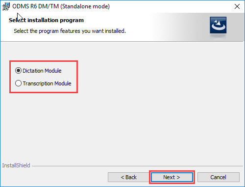ODMS R6 Installation - Choosing between dictation and transcription