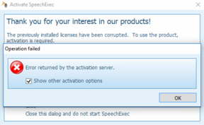 Philips SpeechExec license activation error